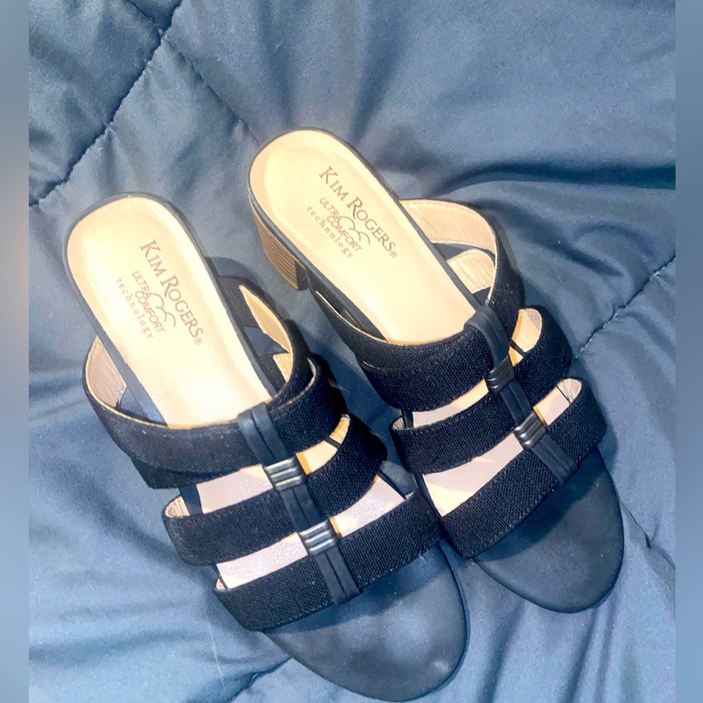 Kim Rogers black heeled sandals.  Size 8.5. NWOT